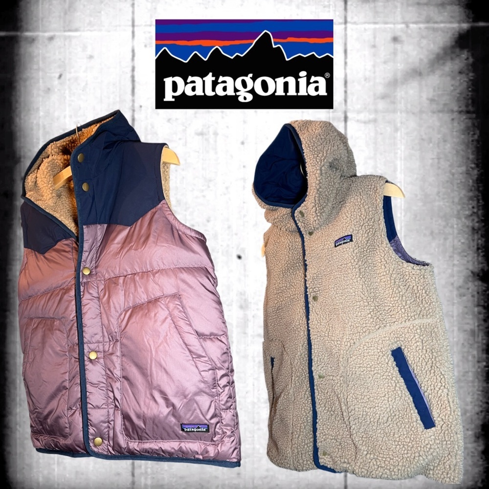 Patagonia Hooded Reversible Insulated Girls Vest - Picture 2 of 11